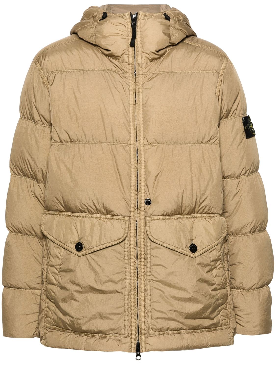 STONE ISLAND Men's Padded Hooded Jacket with Detachable Badge