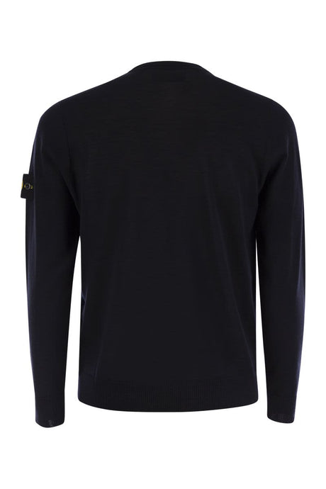 STONE ISLAND Elegant Crew-Neck Wool Sweater