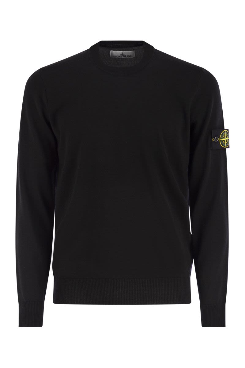 STONE ISLAND Elegant Crew-Neck Wool Sweater