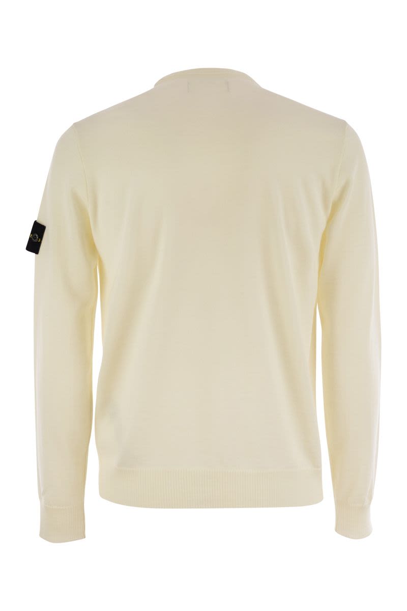 STONE ISLAND Elegant Crew-Neck Wool Sweater