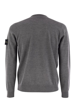 STONE ISLAND Elegant Crew-Neck Wool Sweater