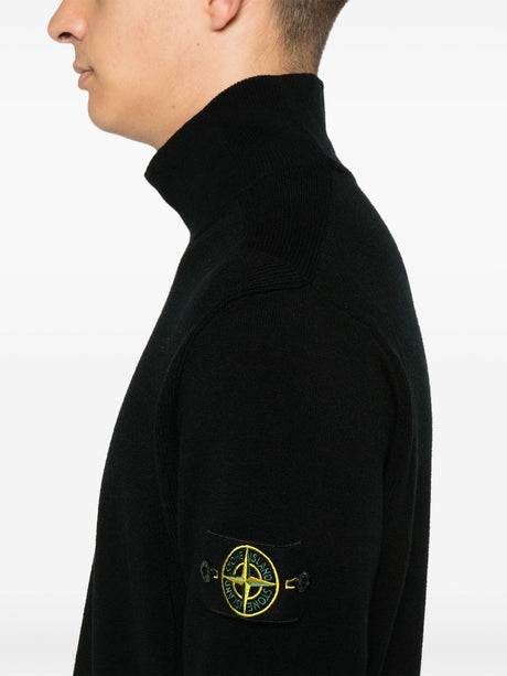 STONE ISLAND Compass Badge Mock Neck Sweater