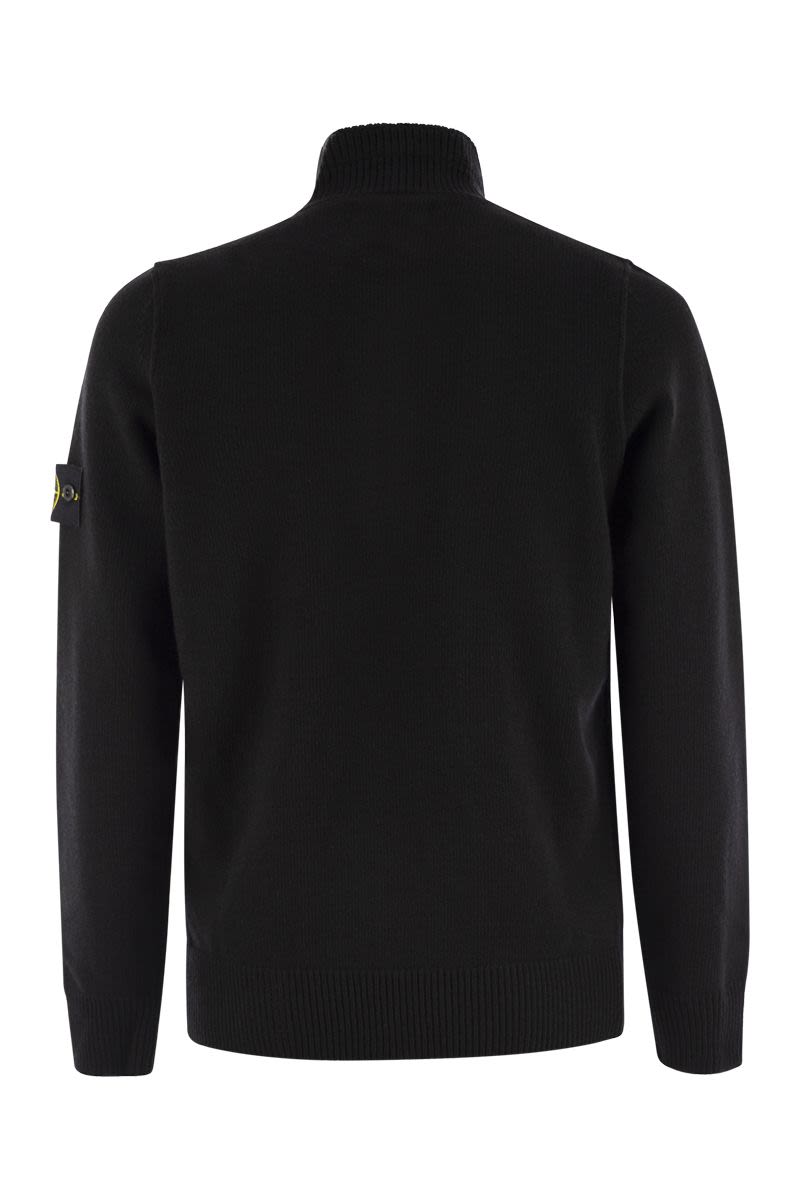 STONE ISLAND Refined Wool-Blend Buttoned Turtleneck Sweater