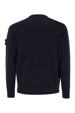 STONE ISLAND RWS-Certified Wool Crew-Neck Sweater for Men