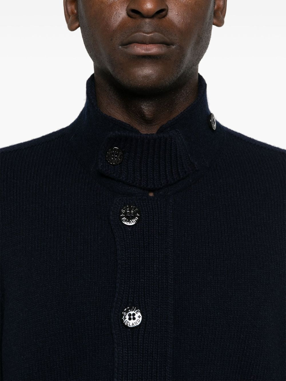 STONE ISLAND Elevated Wool-Blend High Neck Cardigan