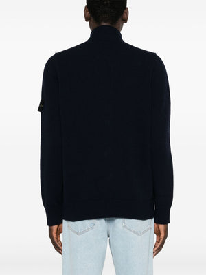 STONE ISLAND Elevated Wool-Blend High Neck Cardigan