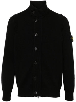 STONE ISLAND Elevated Wool-Blend High Neck Cardigan