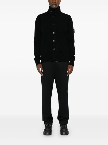 STONE ISLAND Elevated Wool-Blend High Neck Cardigan