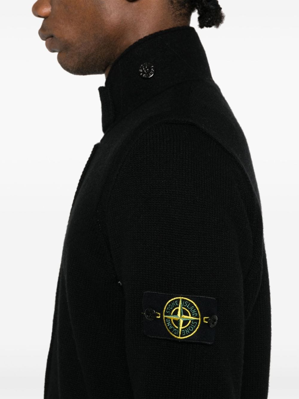 STONE ISLAND Elevated Wool-Blend High Neck Cardigan