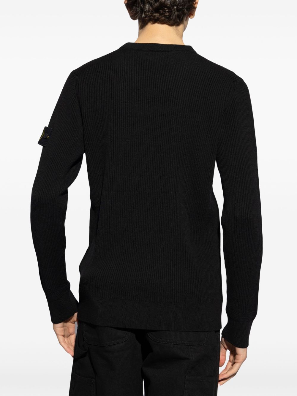 STONE ISLAND Elevated High-Neck Black Wool Sweater