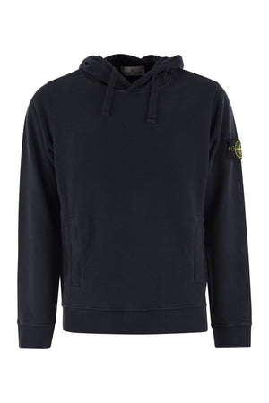 STONE ISLAND Urban Cotton Hoodie with Iconic Badge