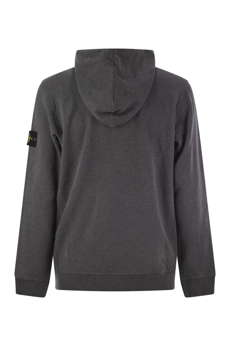 STONE ISLAND Urban Cotton Hoodie with Iconic Badge