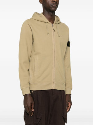 STONE ISLAND Men's Logo Cotton Hoodie - Cloud White