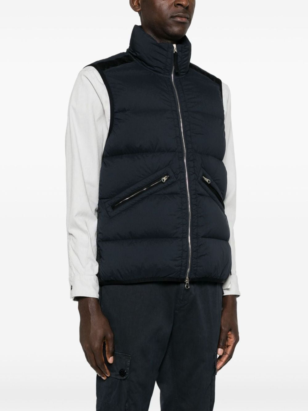 STONE ISLAND Men's Navy Blue Performance Vest for Fall/Winter 2024