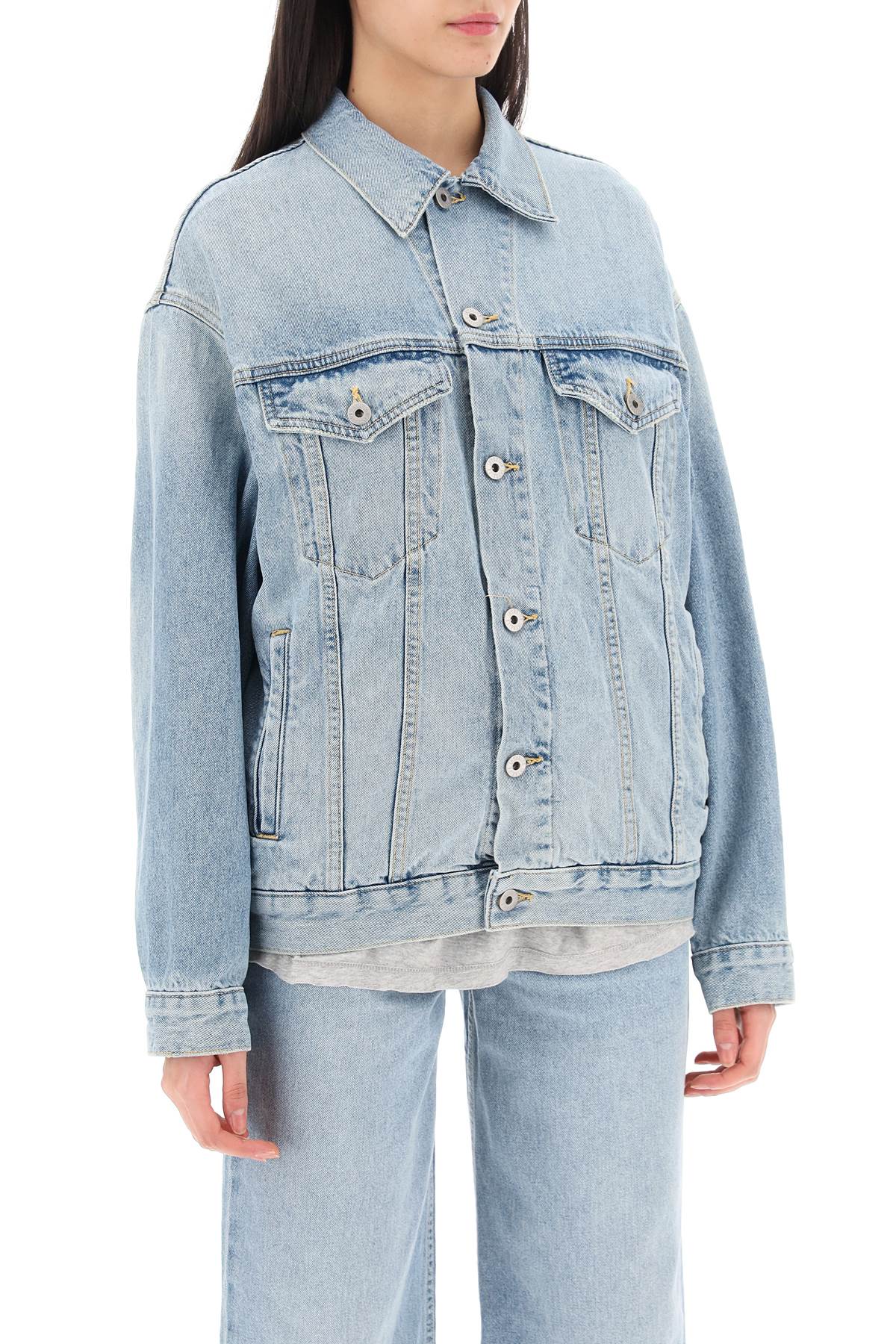 INTERIOR Oversized Denim Jacket with a Faded Wash for Women - SS24