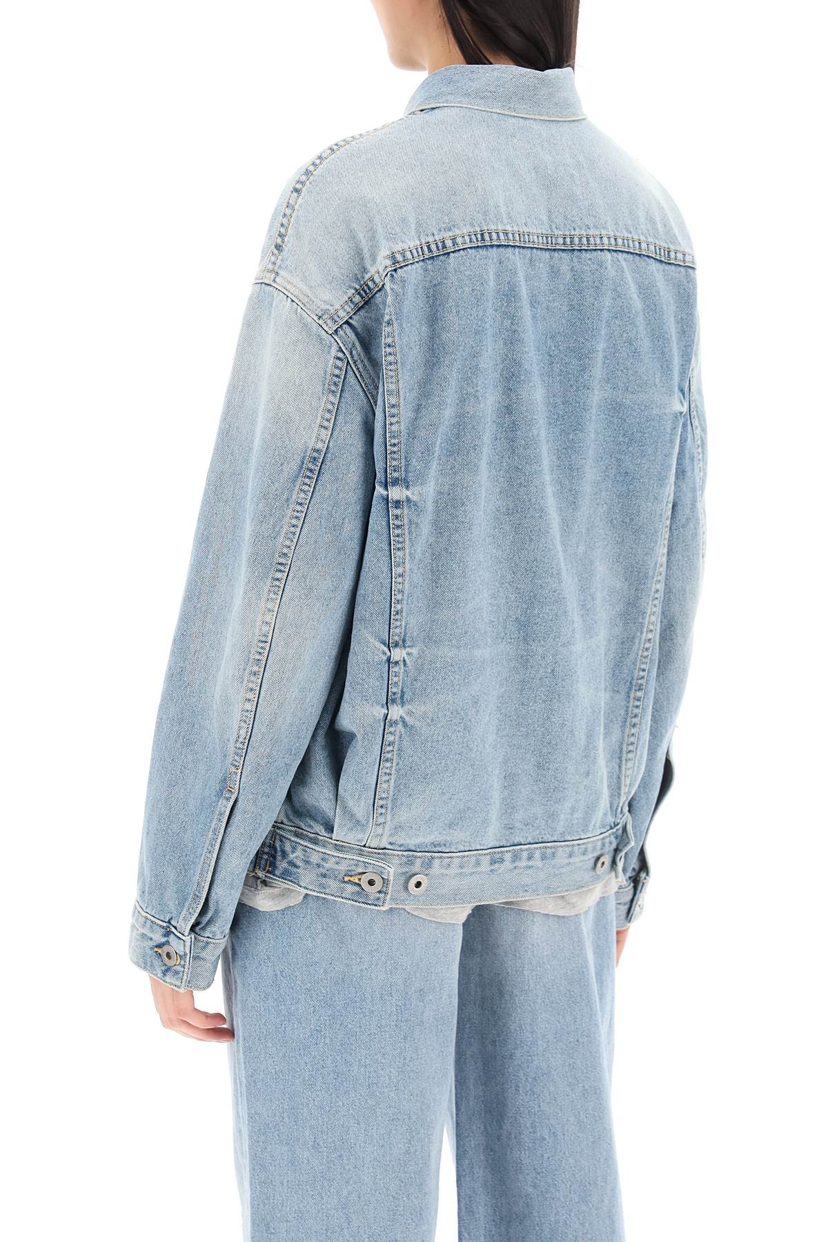 INTERIOR Oversized Denim Jacket with a Faded Wash for Women - SS24