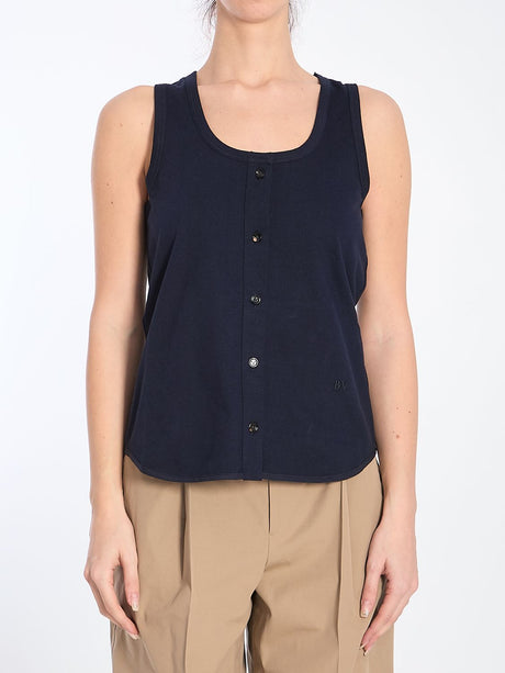 BOTTEGA VENETA Cotton Tank Top with Front Buttons - Size XS