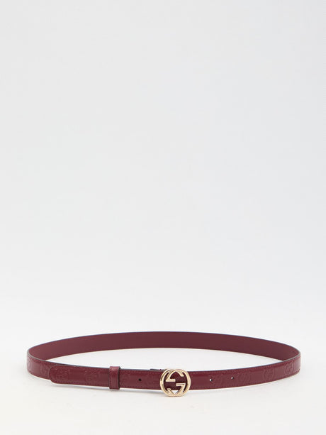 GUCCI Designer Belt with Interlocking G Buckle (Height: 2cm)