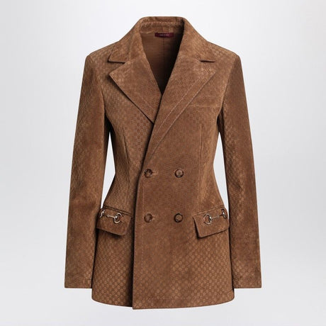 GUCCI Double-Breasted Suede Jacket for Women