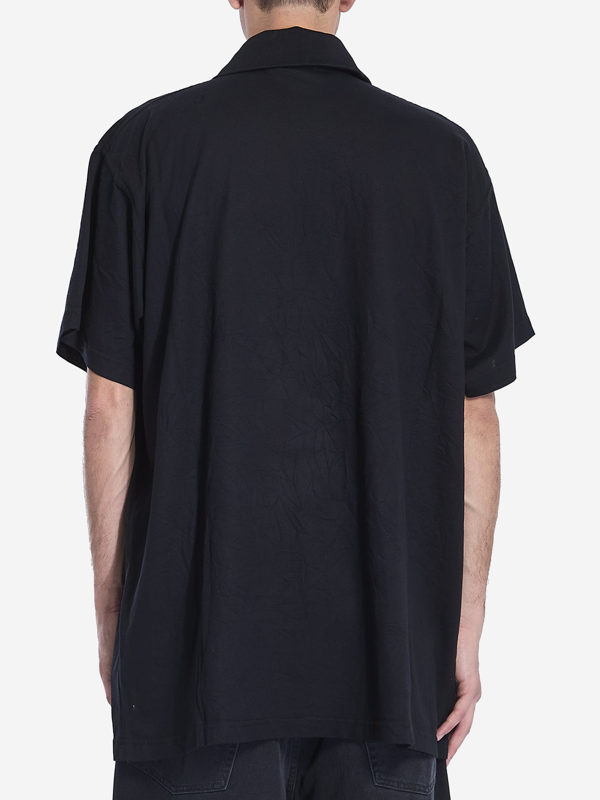 BALENCIAGA Oversized Black Polo Shirt with eBay Embroidery