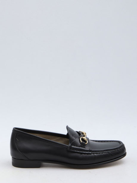 GUCCI Classic Leather Loafers with Horsebit Detail - Height: 1.5cm