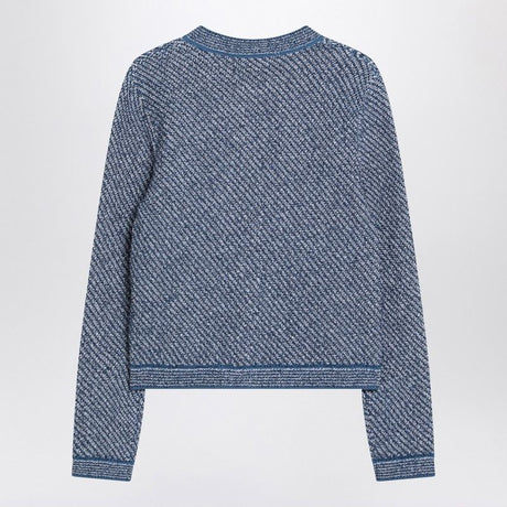 GUCCI Light Blue Cotton-Blend Cardigan for Women - SS25 Collection