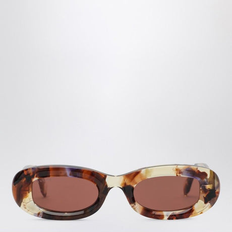 GUCCI Oval Frame Maxi Temples Sunglasses