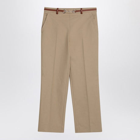 GUCCI Drill Cotton Pants with Bit Detail