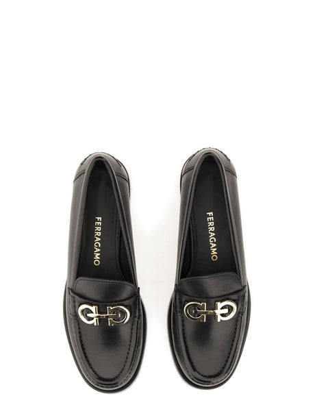 Ferragamo Stylish Moccasin with Gancini Hook Decoration - 1 CM Heel