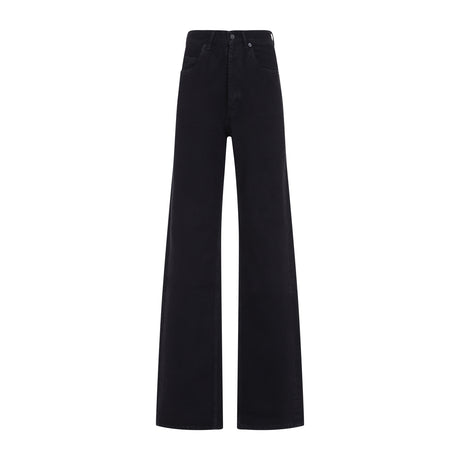 SAINT LAURENT Wide Leg Cotton Pants for Women