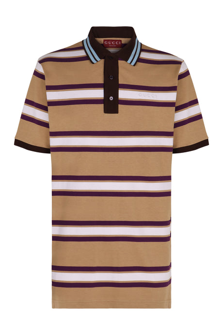 GUCCI Striped Cotton Polo Shirt - Men’s Regular Fit