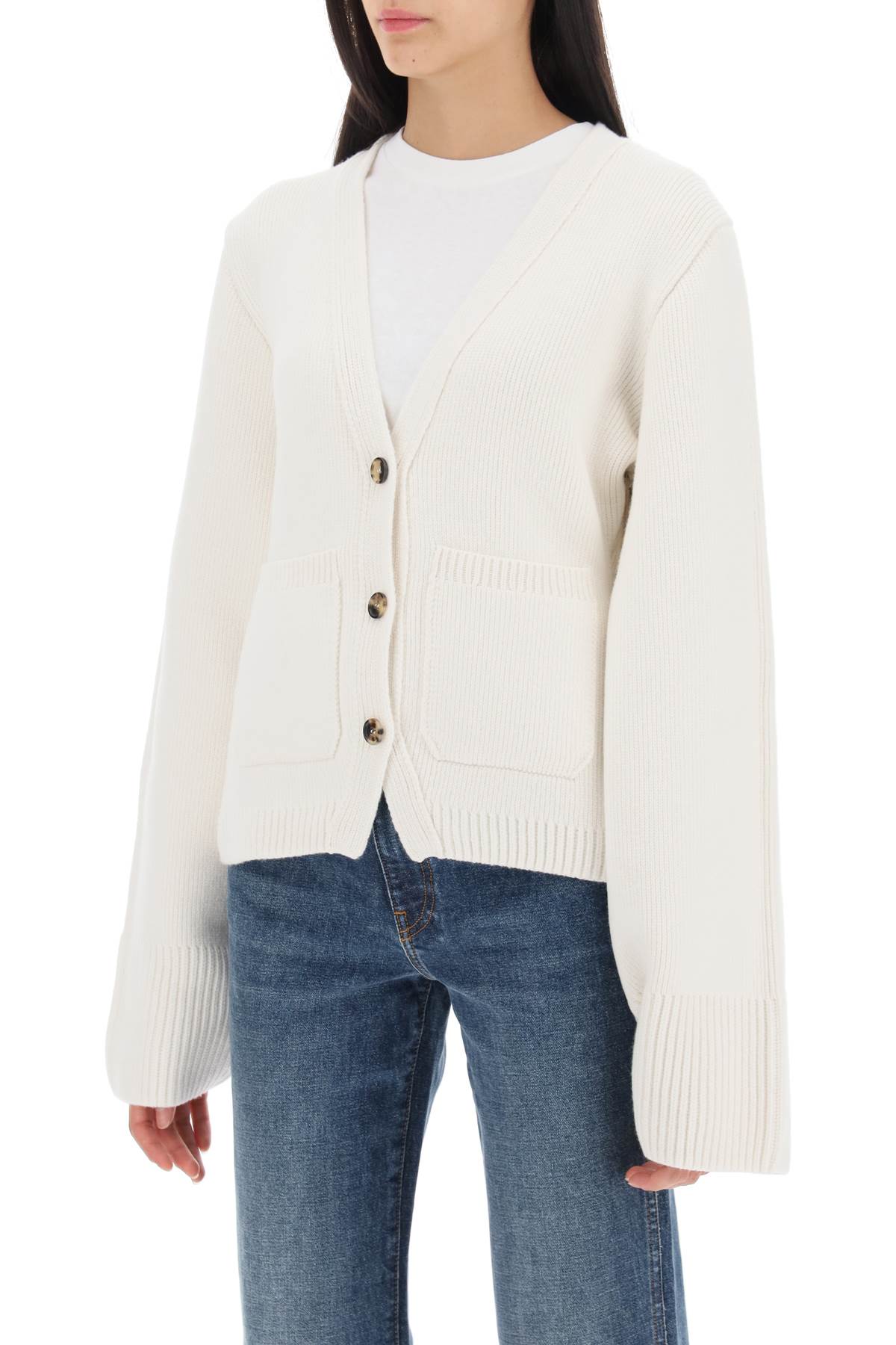 KHAITE Luxurious Cashmere V-Neck Cardigan