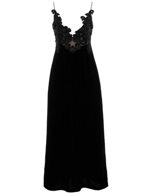 Sensory Velvet Slip Dress with Embroidered Bodice