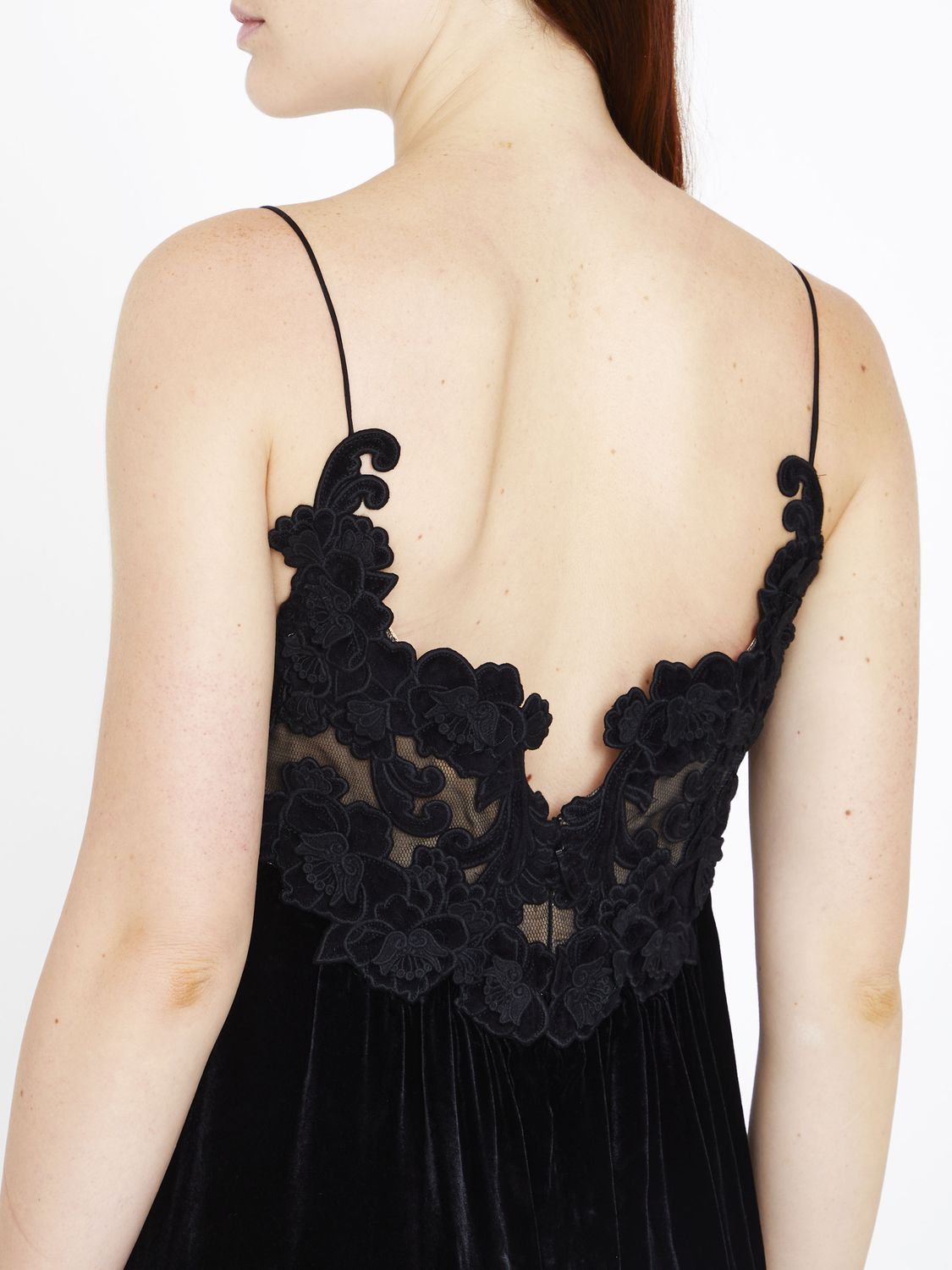 Sensory Velvet Slip Dress with Embroidered Bodice