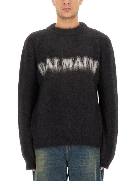 BALMAIN Retro Logo Pullover - Regular Fit, Size L