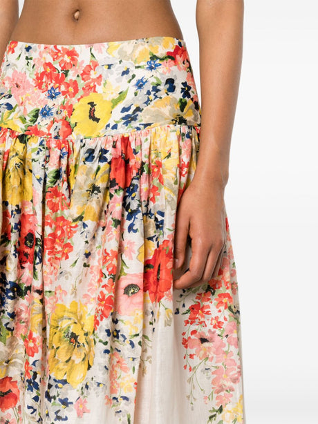 فستان آسيمتري بنقشة زهور نسائي