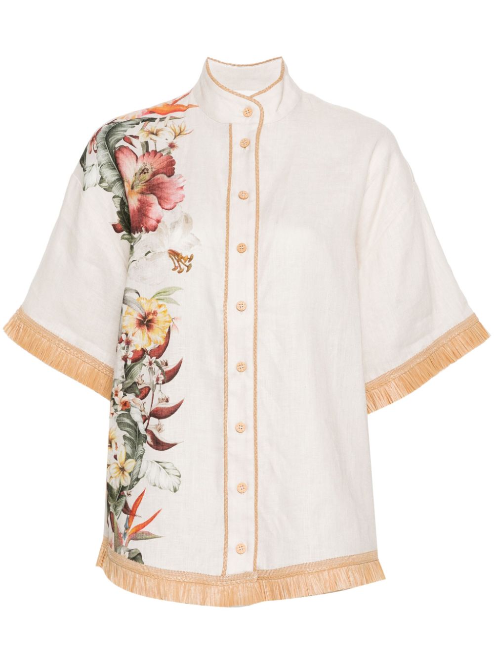 قميص ليني للنساء بطبعة أزهار جميلة