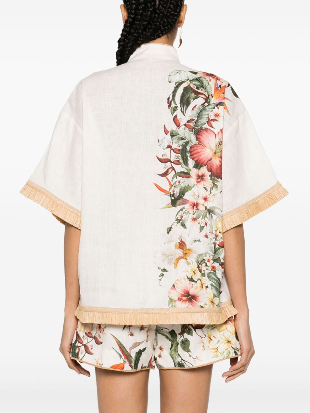 ZIMMERMANN Pretty Floral Print Linen Shirt for Women