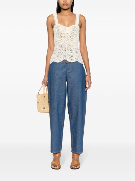 ZIMMERMANN Blue High-Waisted Pants for Women from SS24 Collection