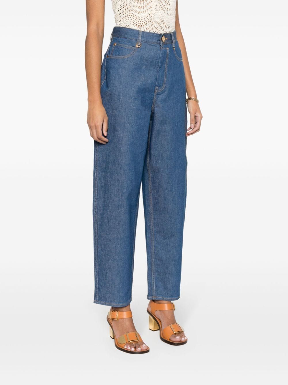 ZIMMERMANN Blue High-Waisted Pants for Women from SS24 Collection