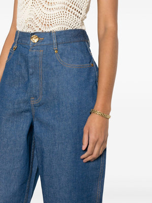 ZIMMERMANN Blue High-Waisted Pants for Women from SS24 Collection