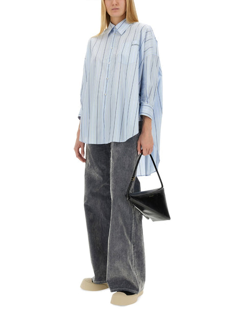 MARNI Asymmetrical Striped Oversize Shirt