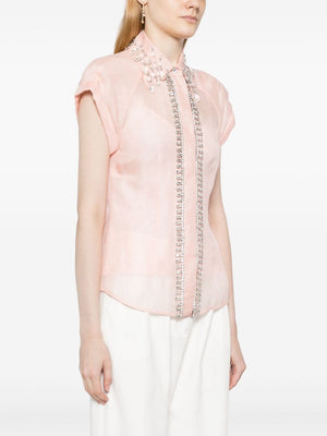 ZIMMERMANN Opulent Diamante Blouse for Women - Blush Pink