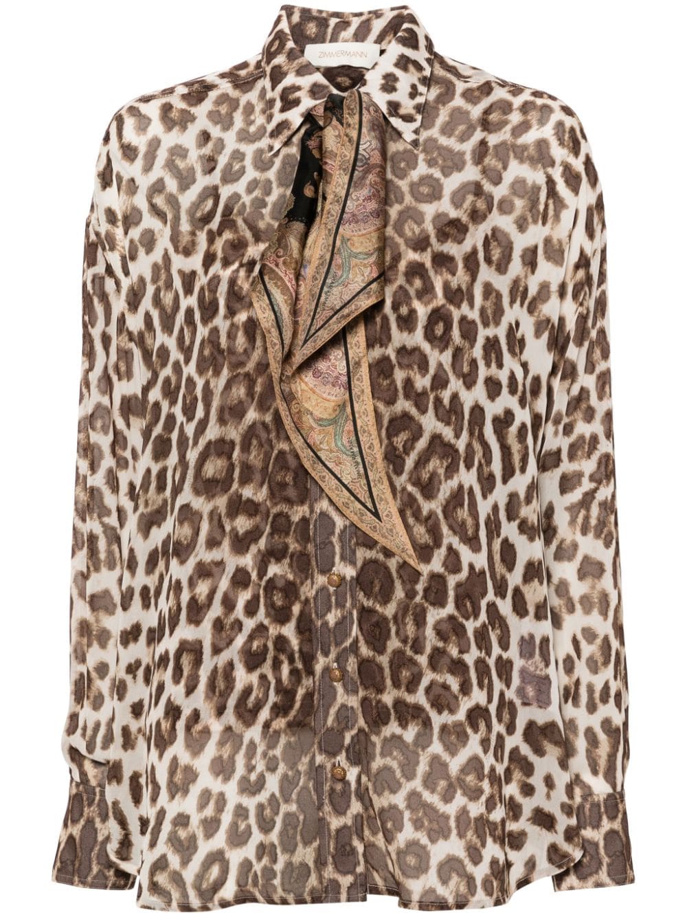 ZIMMERMANN Leopard Print Button-Up Shirt