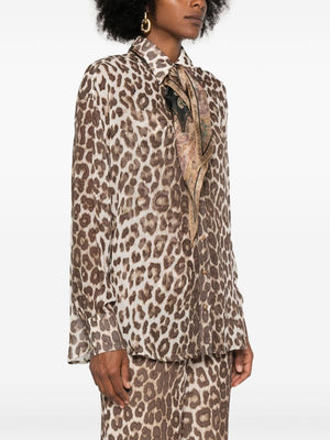 ZIMMERMANN Leopard Print Button-Up Shirt