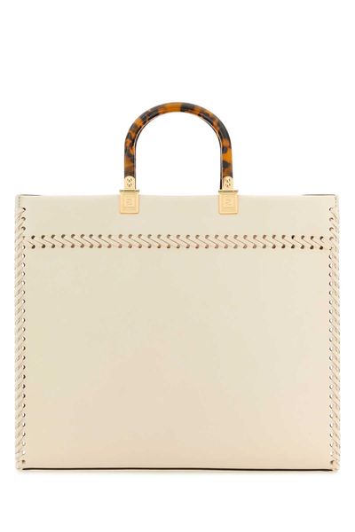 Honey Leather Medium Tote Handbag - Beige for Women