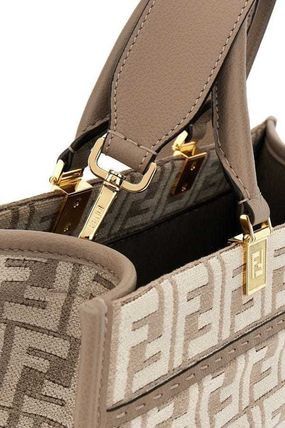 FENDI Women's Grey Viscose Blend Medium Sunshine Tote for Fall/Winter 2024