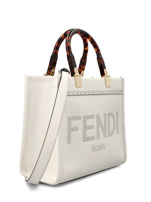 FENDI Stunning Sunshine Small Tote Handbag for Women in White