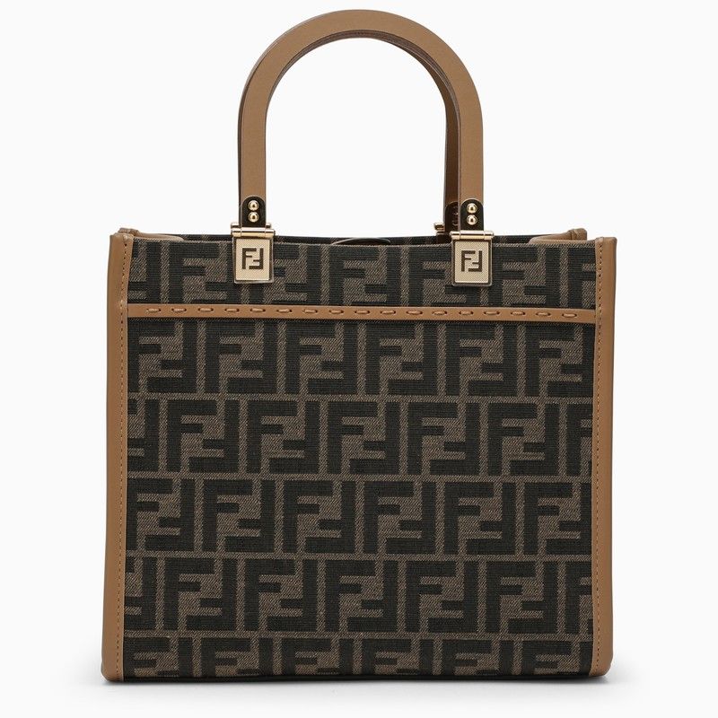 FENDI Túi Xách Jacquard Nâu Nhỏ Có Quai Xách - Bộ Sưu Tập Nữ SS24