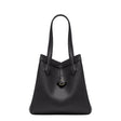 FENDI Convertible Black Pebbled Leather Tote Handbag for Women